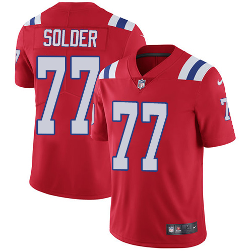 Nike Patriots #77 Nate Solder Red Alternate Men's Stitched NFL Vapor Untouchable Limited Jersey
